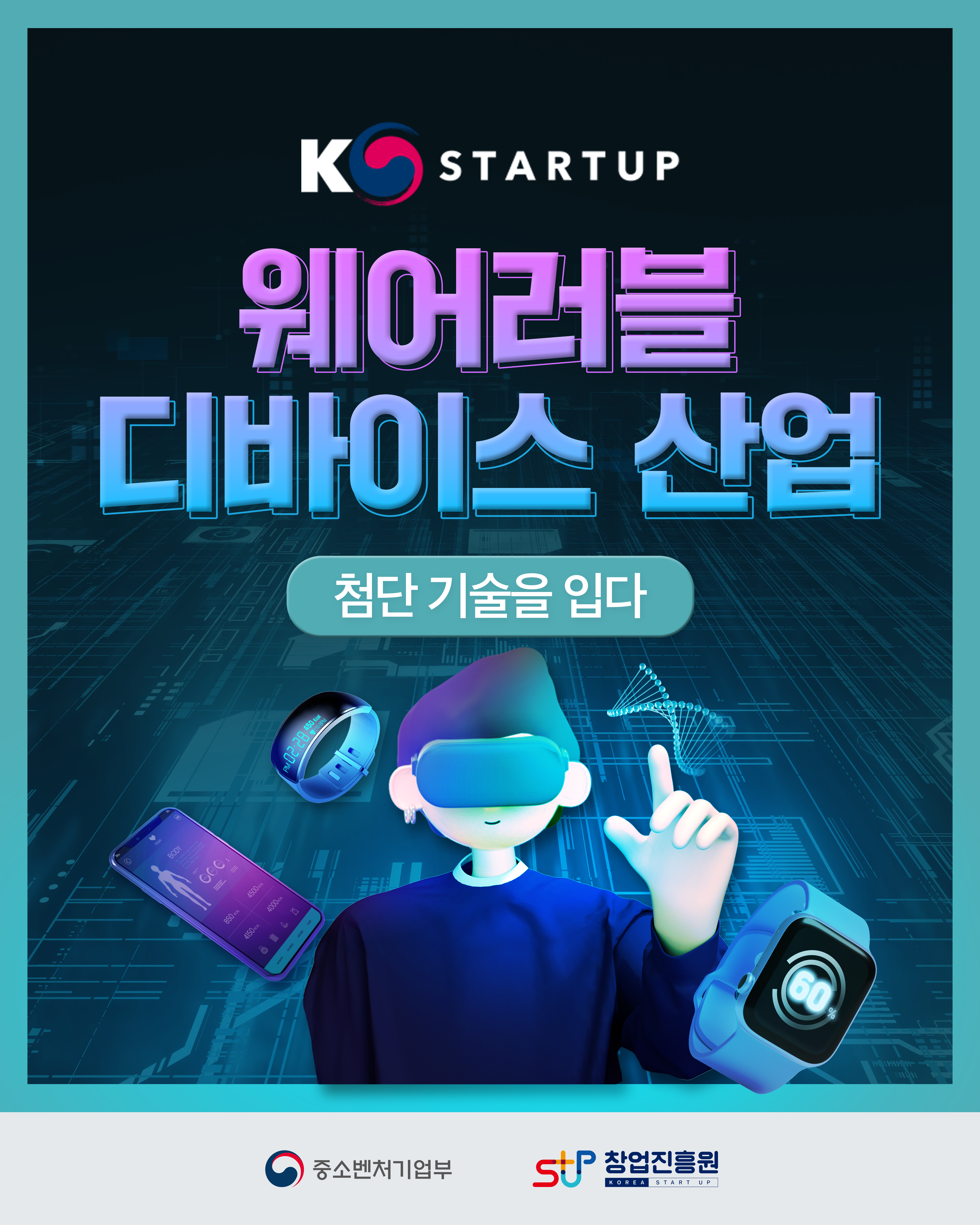 K STARTUP
웨어러블 디바이스 산업
첨단 기술을 입다
중소벤처기업부 창업진흥원